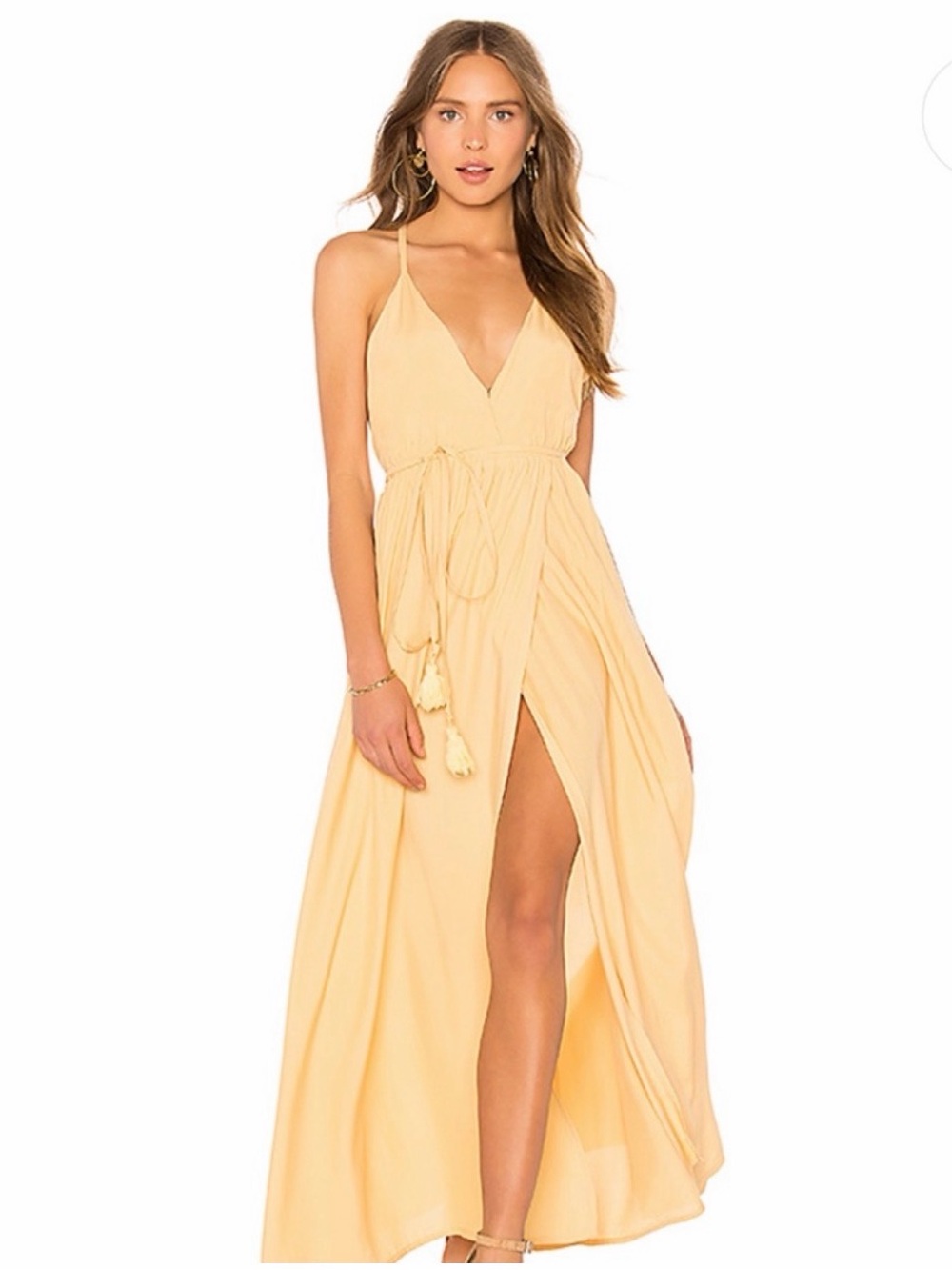 Faithfull The Brand Santa Rosa Maxi Dress size 4 Yellow
